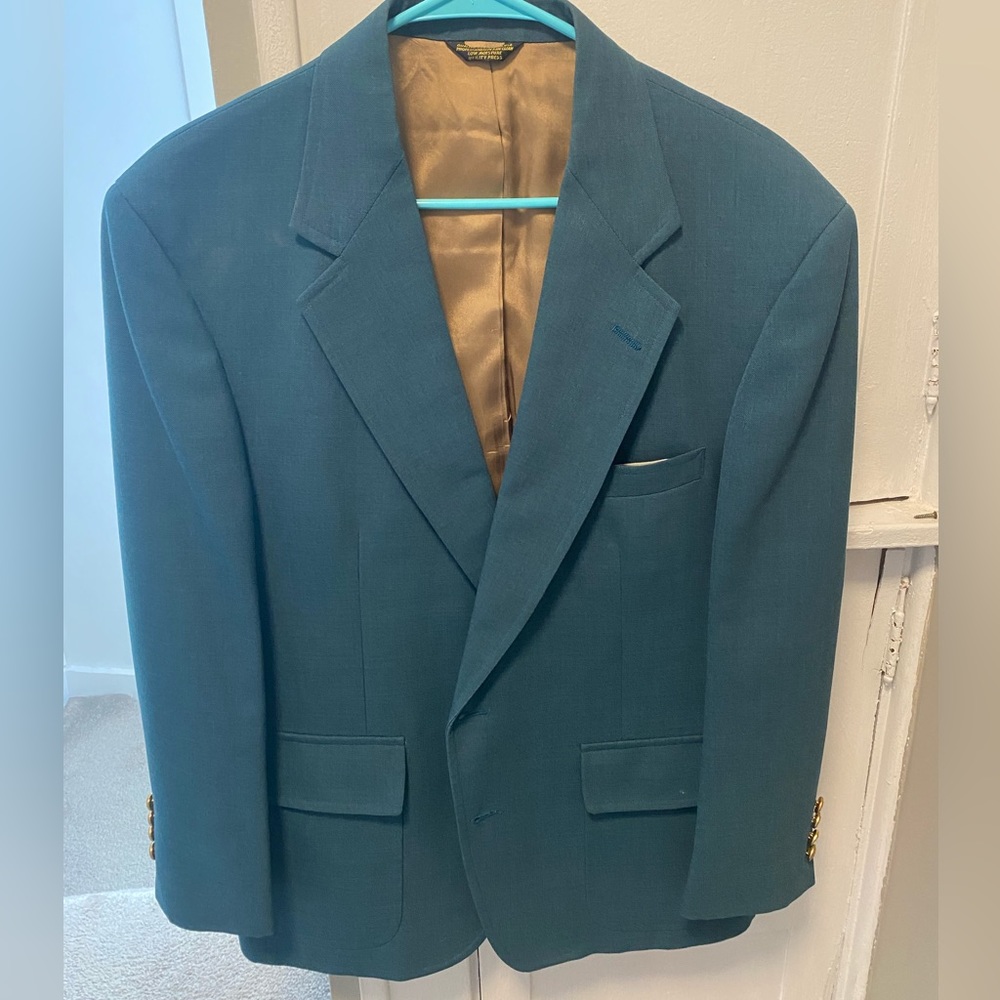 Teal Sportcoat W Gold Buttons